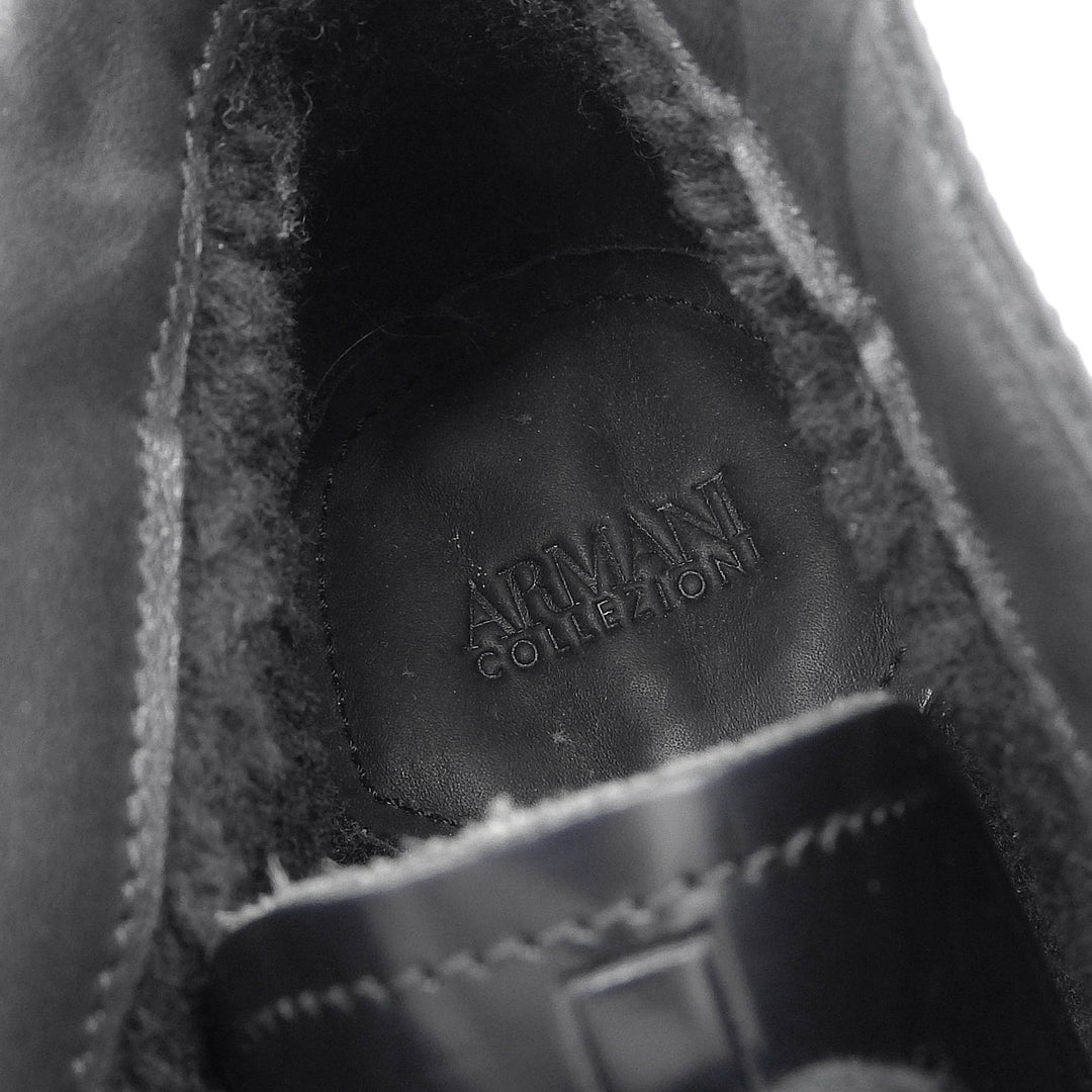 Pristine ARMANI COLLEZIONI Fleece-lined Chukka Boots Navy Cowhide mens 7