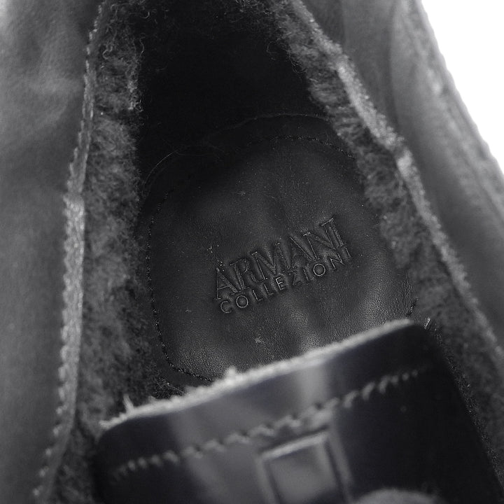 Pristine ARMANI COLLEZIONI Fleece-lined Chukka Boots Navy Cowhide mens 7