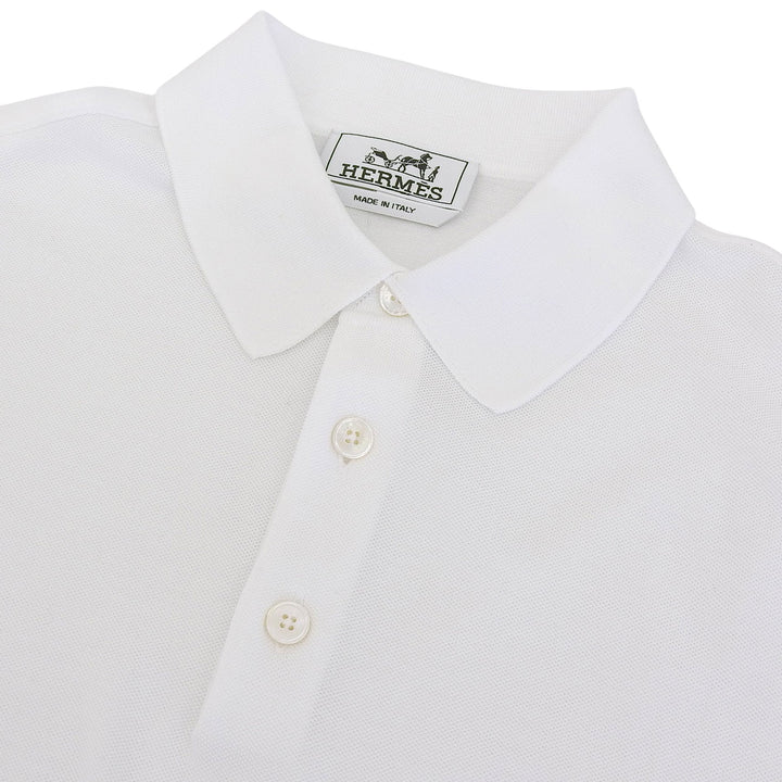 Excellent HERMES Short sleeve polo shirt white cotton mens L