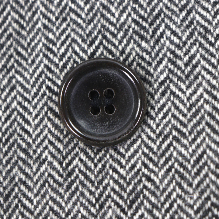 Excellent LANVIN CLASSIQUE coat Herringbone Pattern, Concealed Placket cashmere