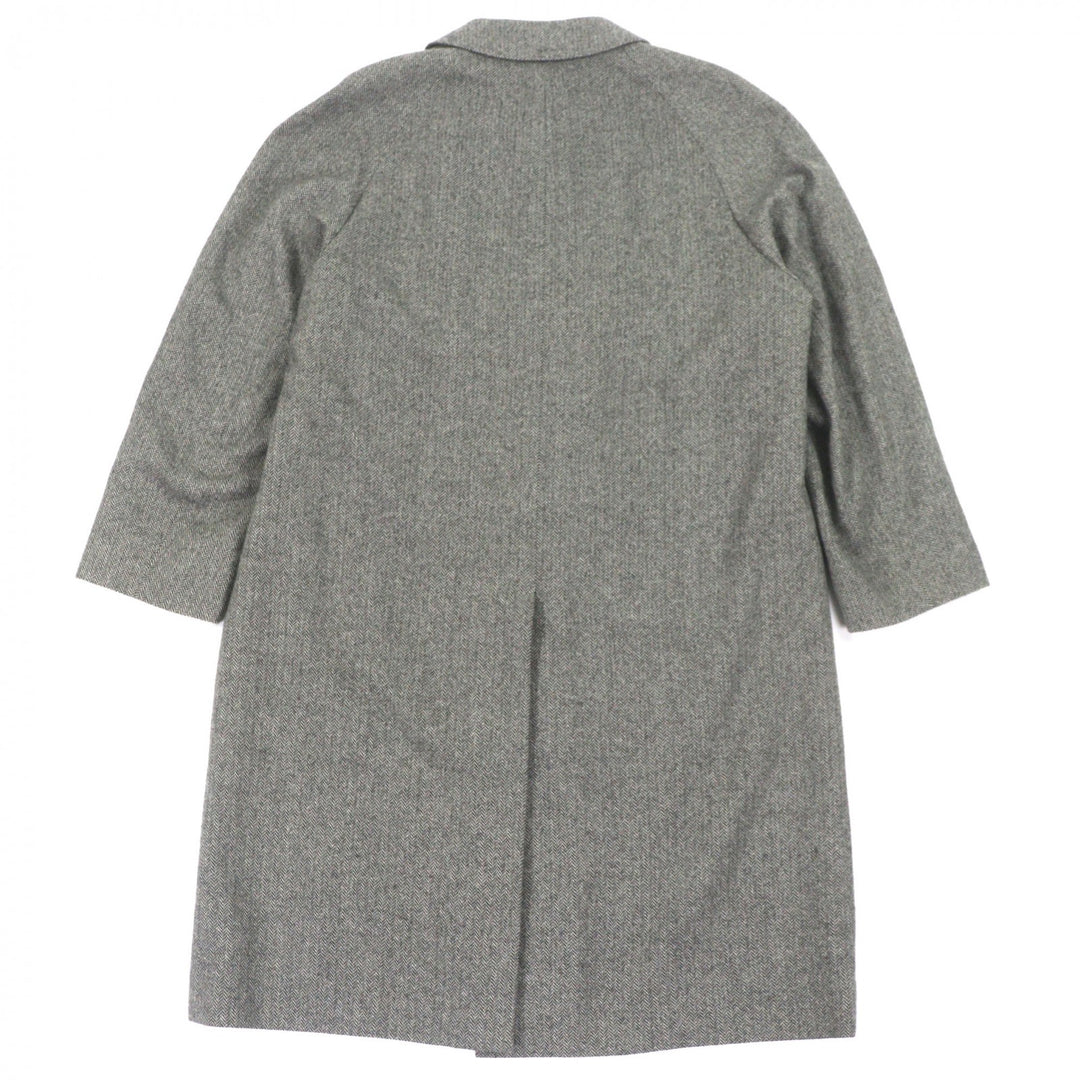 Excellent LANVIN CLASSIQUE coat Herringbone Pattern, Concealed Placket cashmere