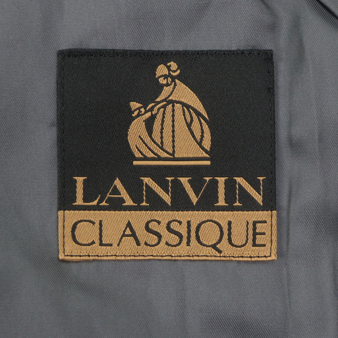 Excellent LANVIN CLASSIQUE coat Herringbone Pattern, Concealed Placket cashmere