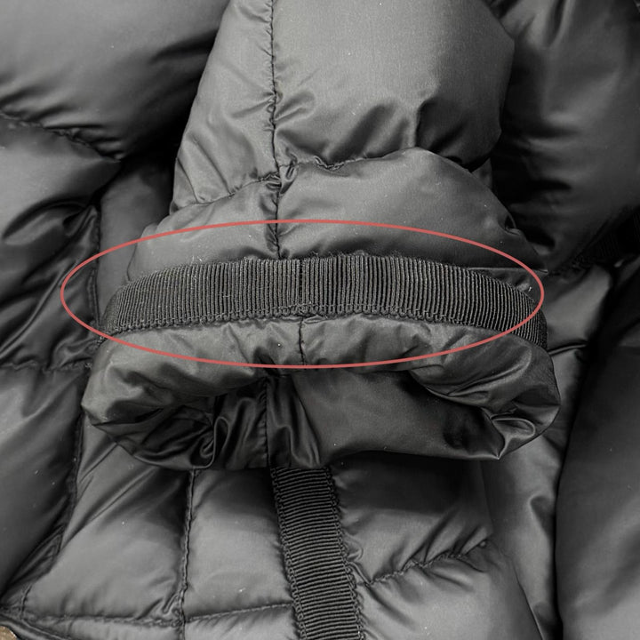 Great MONCLER down coat HERMINE Logo patch and hood black Nylon Women 0