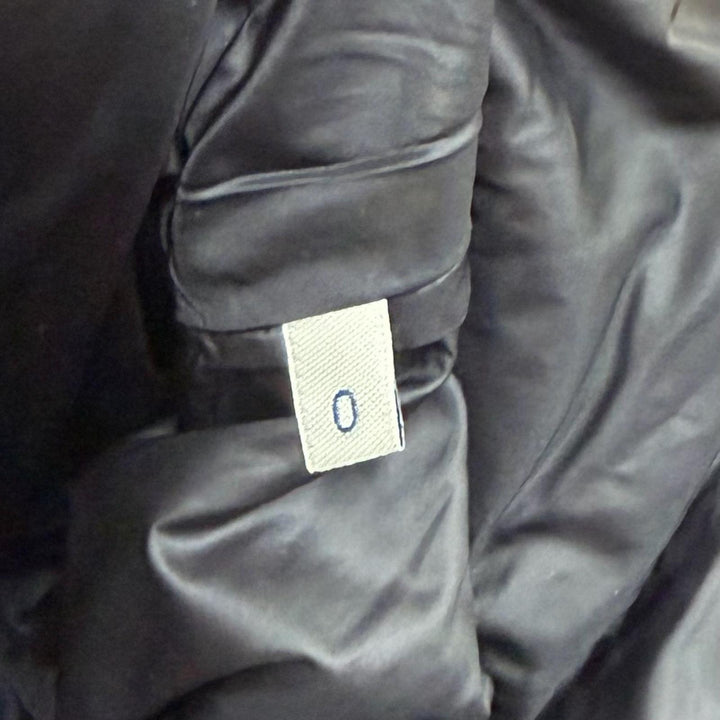 Great MONCLER down coat HERMINE Logo patch and hood black Nylon Women 0