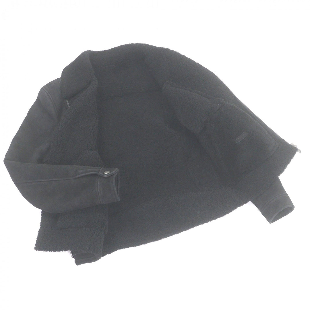 Very Good BOTTEGAVENETA Mouton jacket INTRECCIATO double black Sheep leather