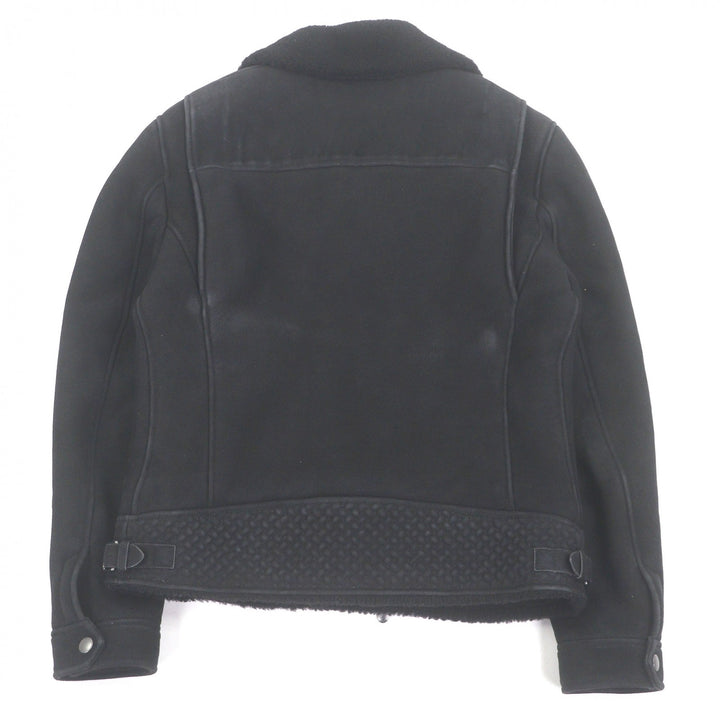 Very Good BOTTEGAVENETA Mouton jacket INTRECCIATO double black Sheep leather