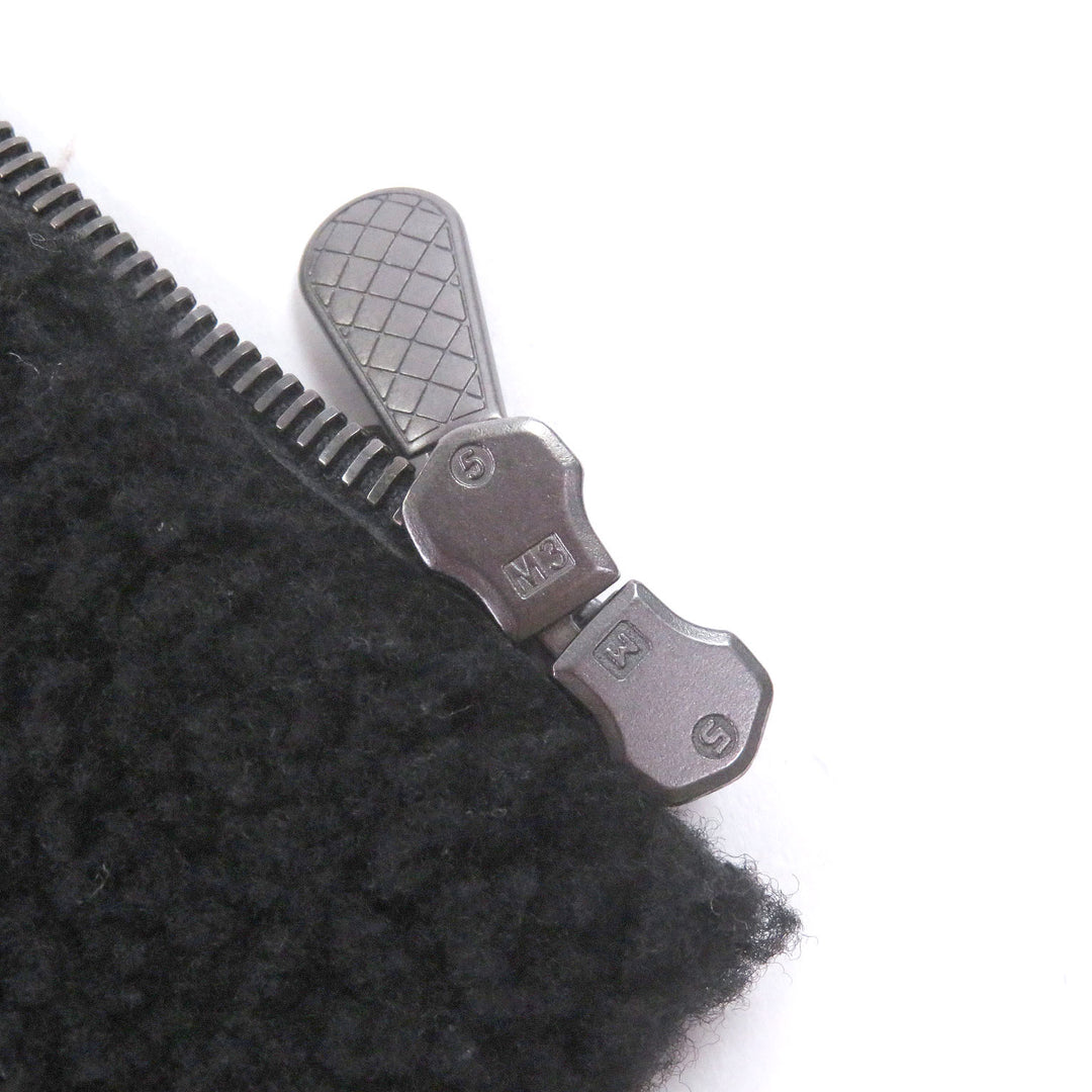 Very Good BOTTEGAVENETA Mouton jacket INTRECCIATO double black Sheep leather
