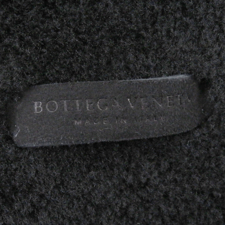 Very Good BOTTEGAVENETA Mouton jacket INTRECCIATO double black Sheep leather