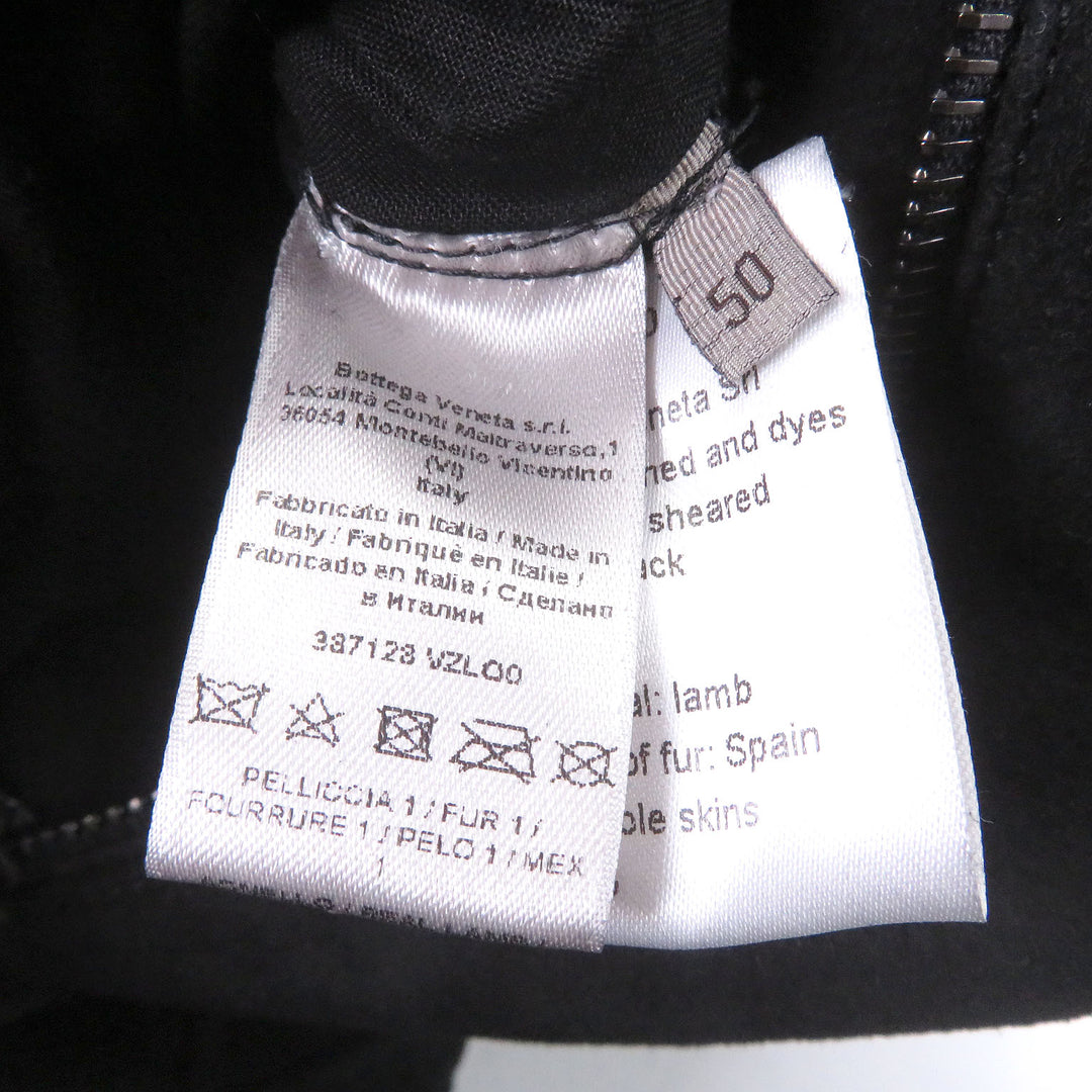 Very Good BOTTEGAVENETA Mouton jacket INTRECCIATO double black Sheep leather