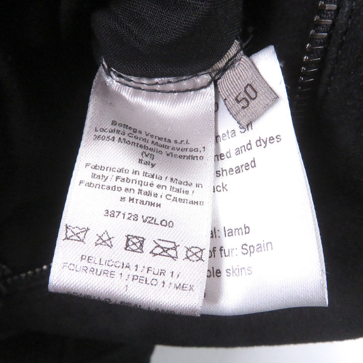 Very Good BOTTEGAVENETA Mouton jacket INTRECCIATO double black Sheep leather
