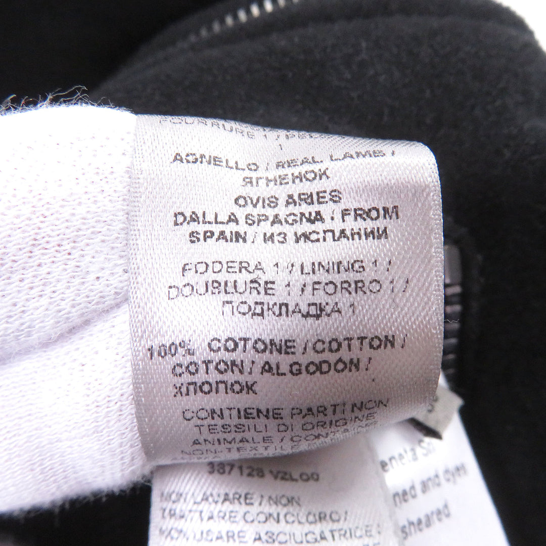 Very Good BOTTEGAVENETA Mouton jacket INTRECCIATO double black Sheep leather