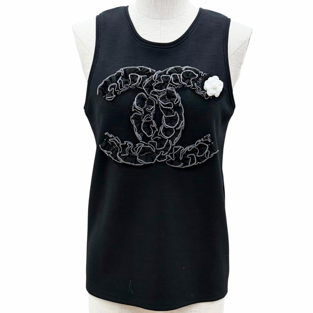 Pristine CHANEL tops black wool Women 38 P64484