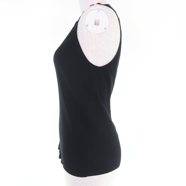Pristine CHANEL tops COCO Mark Sleeveless Rib Knit black Women 42 P80152K11643