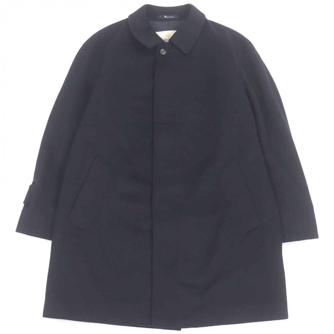 Excellent Aquascutum coat fly front Navy cashmere mens 38