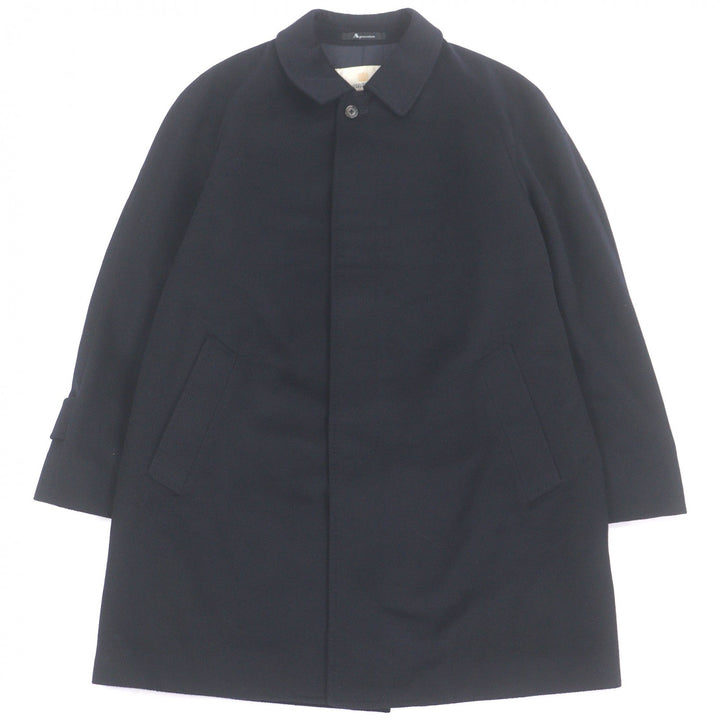 Excellent Aquascutum coat fly front Navy cashmere mens 38