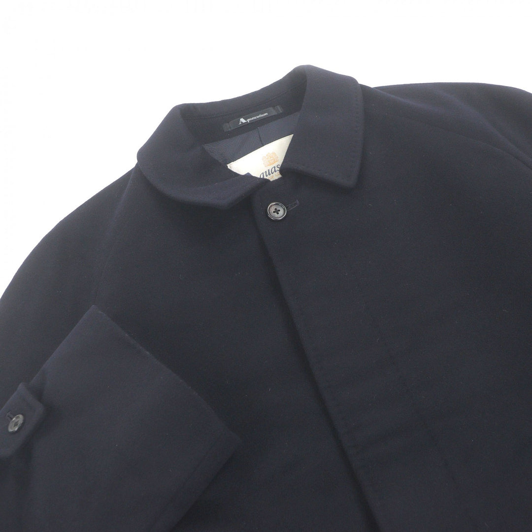 Excellent Aquascutum coat fly front Navy cashmere mens 38