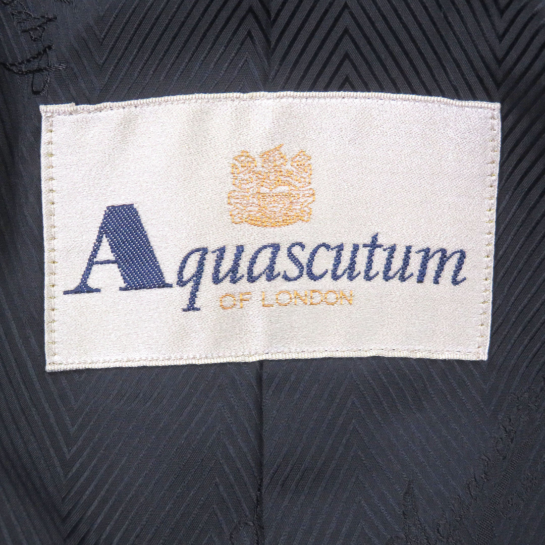 Excellent Aquascutum coat fly front Navy cashmere mens 38