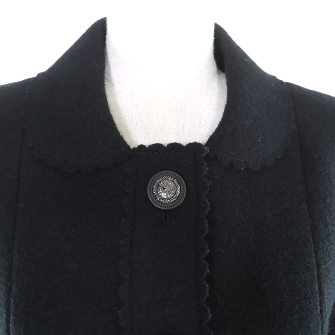Excellent CHANEL Jacket Dallas Button black wool Women 36 P49405