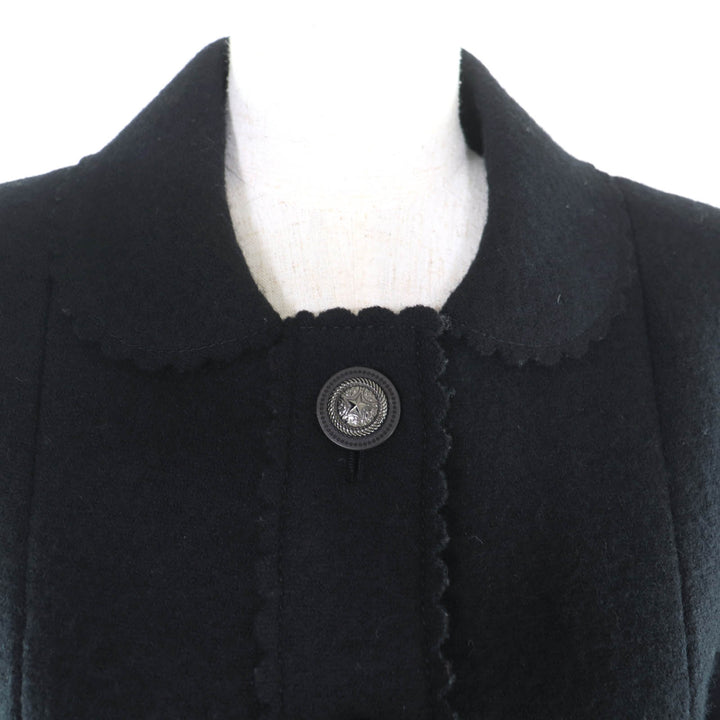 Excellent CHANEL Jacket Dallas Button black wool Women 36 P49405