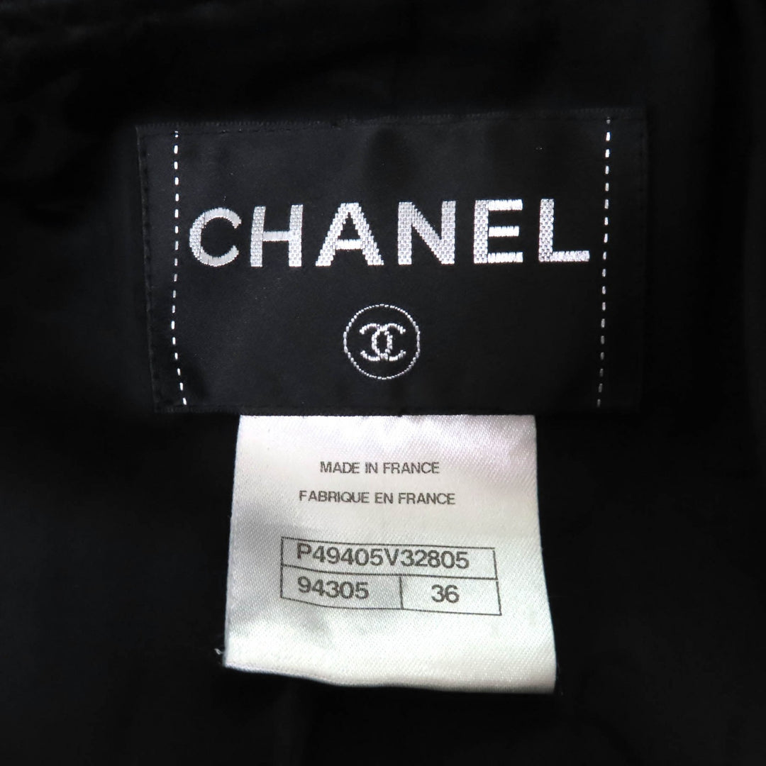 Excellent CHANEL Jacket Dallas Button black wool Women 36 P49405