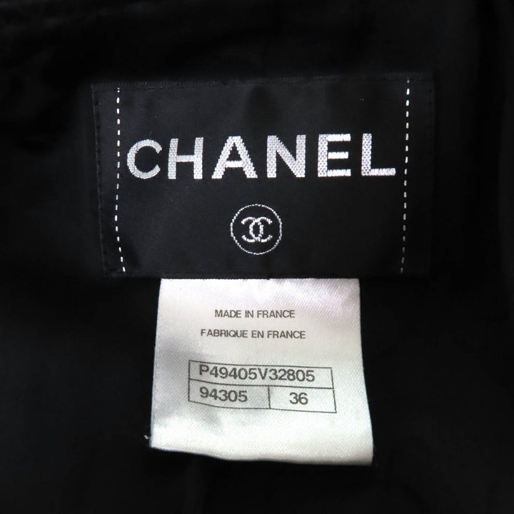 Excellent CHANEL Jacket Dallas Button black wool Women 36 P49405