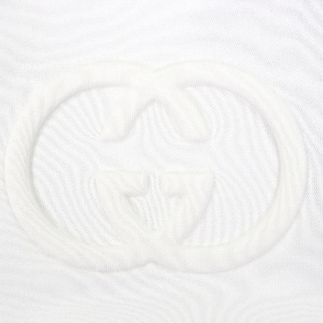 Pristine GUCCI hoodie Embossed Double G Pullover white cotton mens S 837930