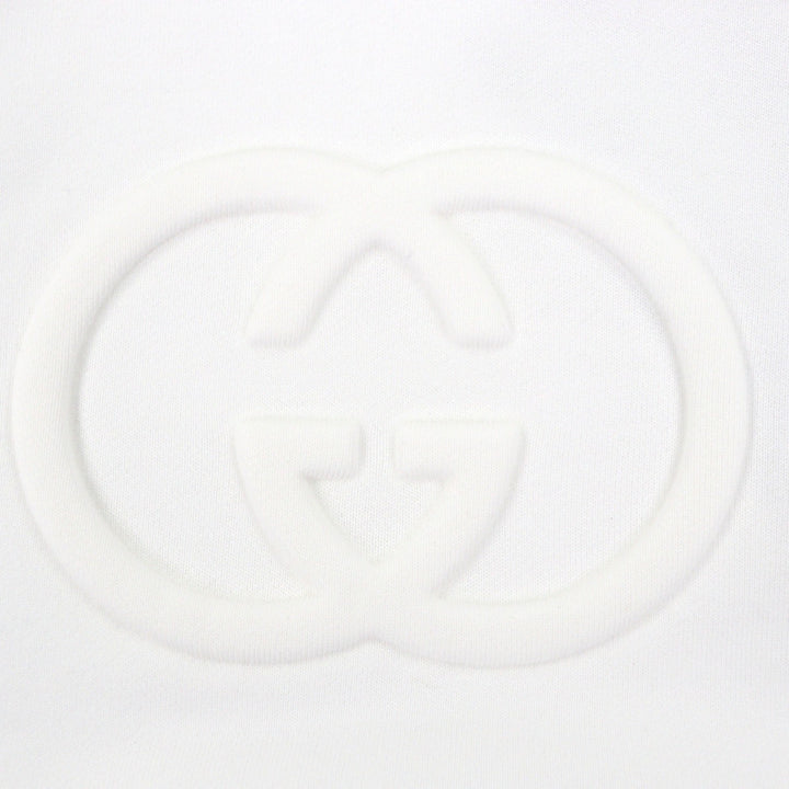Pristine GUCCI hoodie Embossed Double G Pullover white cotton mens S 837930
