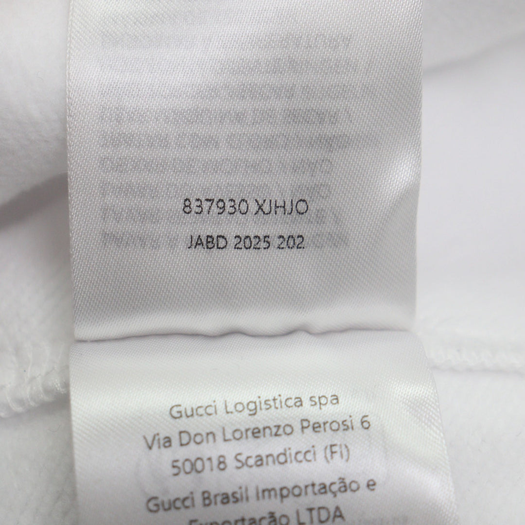 Pristine GUCCI hoodie Embossed Double G Pullover white cotton mens S 837930