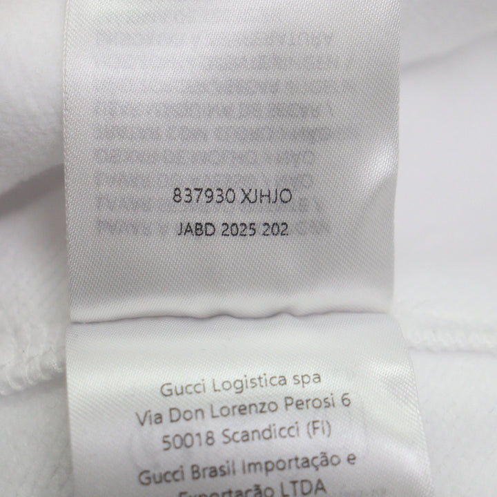 Pristine GUCCI hoodie Embossed Double G Pullover white cotton mens S 837930