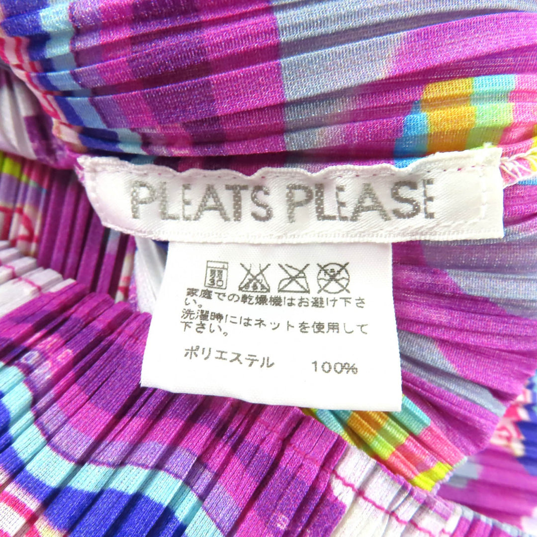 Excellent PLEATS PLEASE T-shirt Total pattern sleeveless polyester 3 PP83-JK511