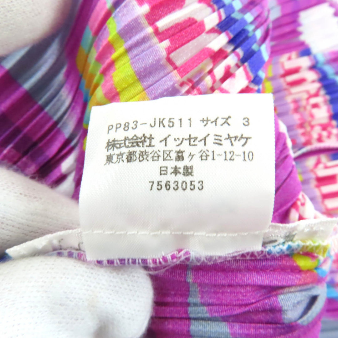 Excellent PLEATS PLEASE T-shirt Total pattern sleeveless polyester 3 PP83-JK511