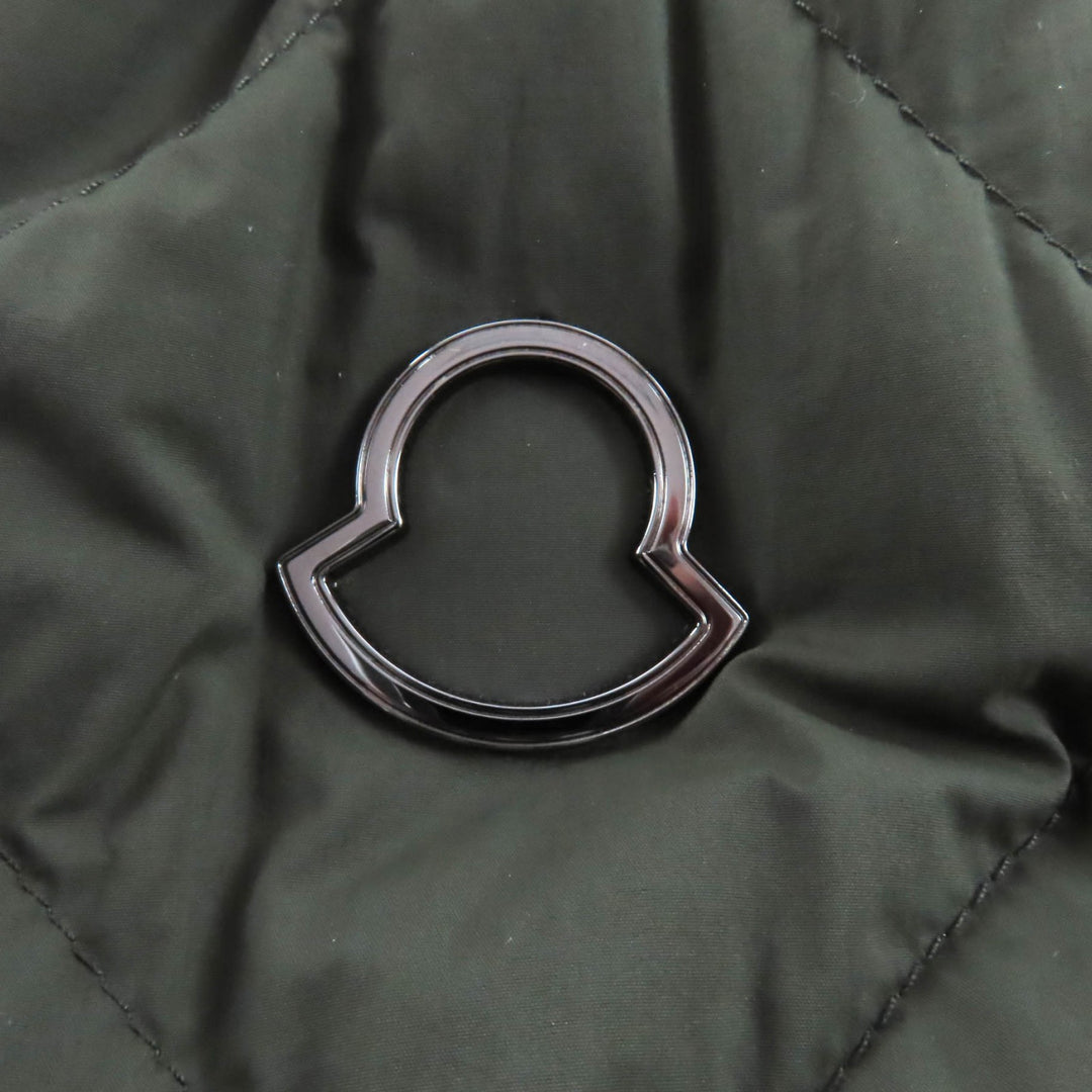 Pristine MONCLER down coat CAPRIER With logo, long length khaki Nylon Women 0