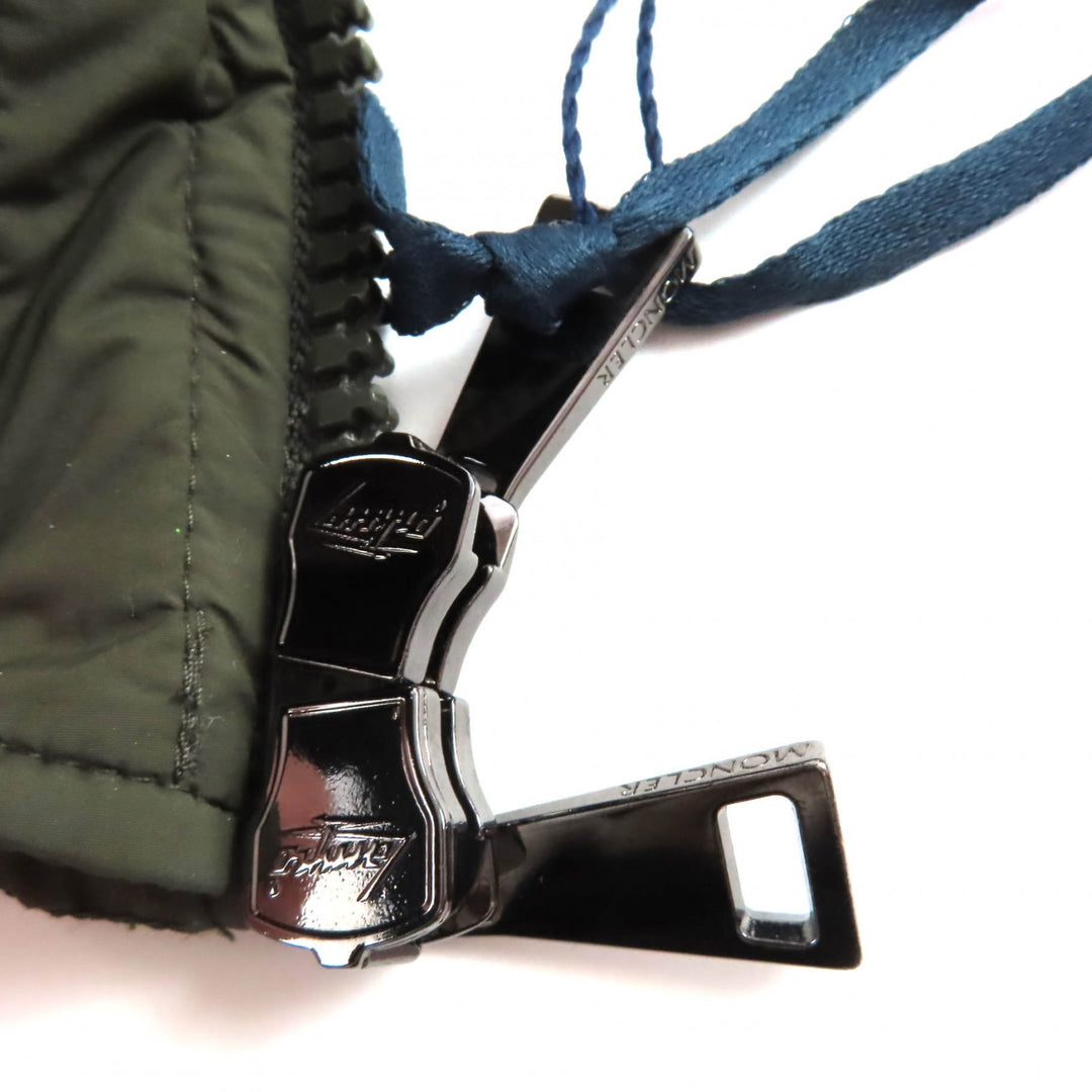 Pristine MONCLER down coat CAPRIER With logo, long length khaki Nylon Women 0