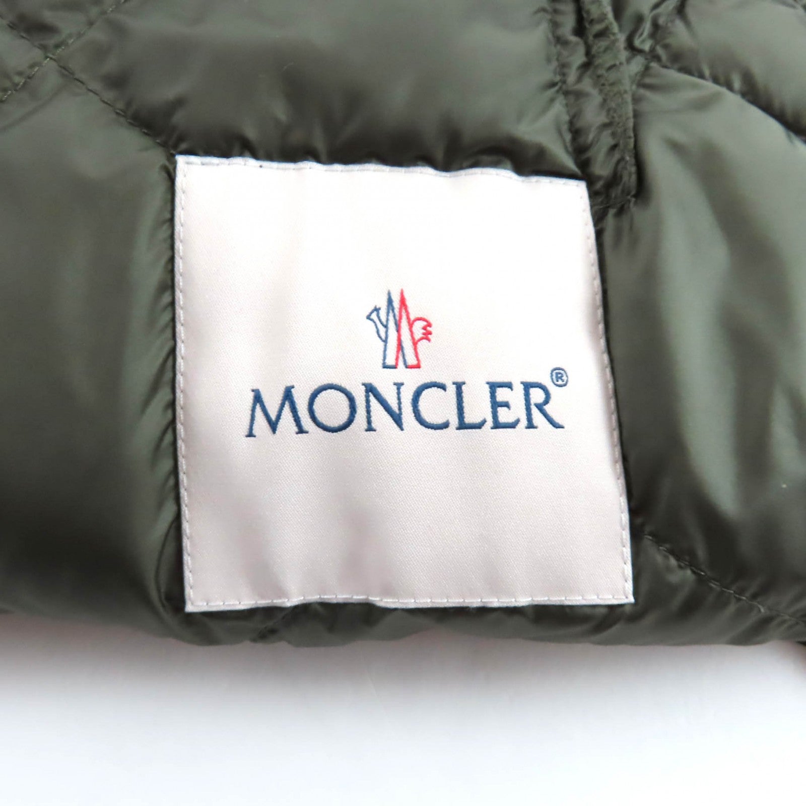 Pristine MONCLER down coat CAPRIER With logo, long length khaki