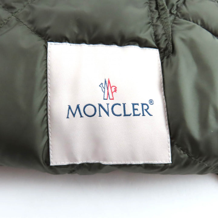 Pristine MONCLER down coat CAPRIER With logo, long length khaki Nylon Women 0