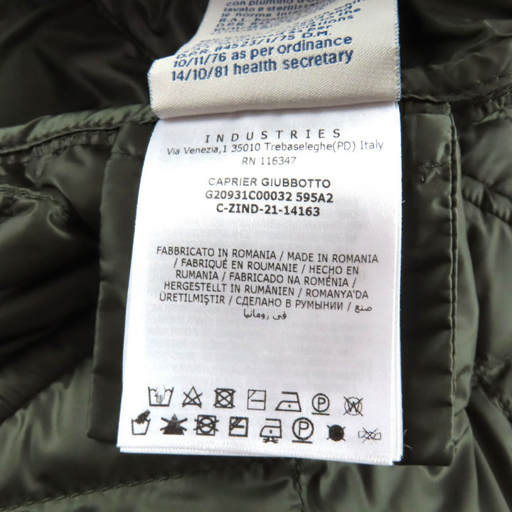 Pristine MONCLER down coat CAPRIER With logo, long length khaki Nylon Women 0
