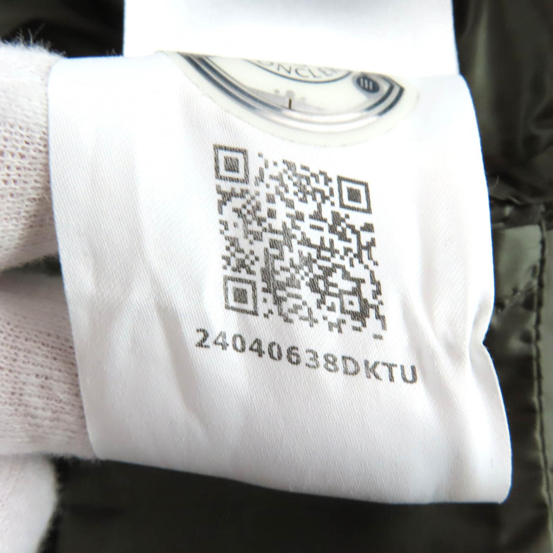 Pristine MONCLER down coat CAPRIER With logo, long length khaki Nylon Women 0