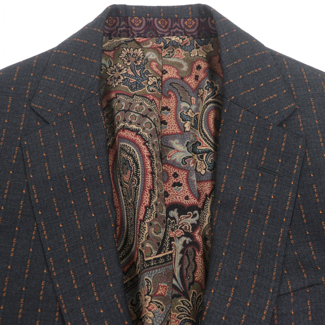 Excellent ETRO two-piece set gray wool mens 48