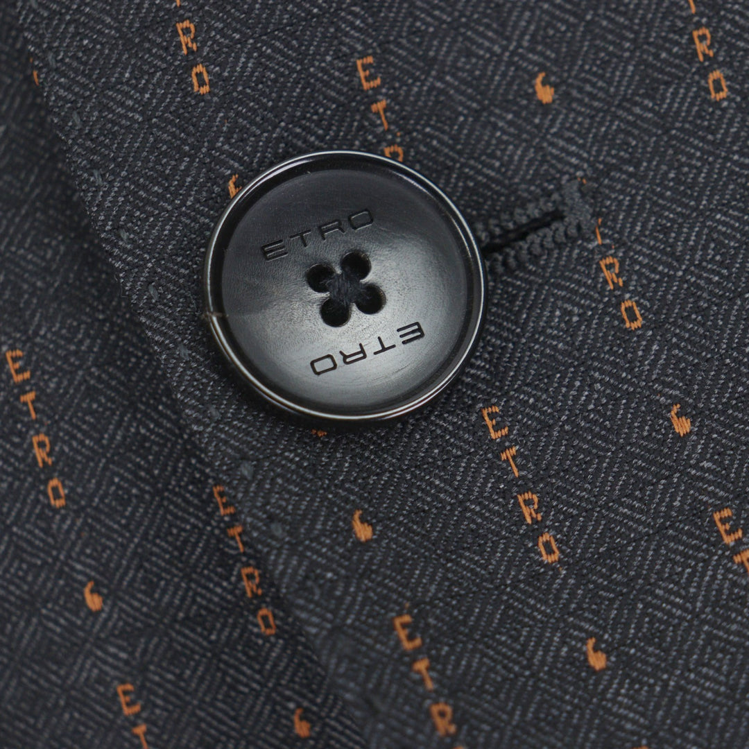 Excellent ETRO two-piece set gray wool mens 48