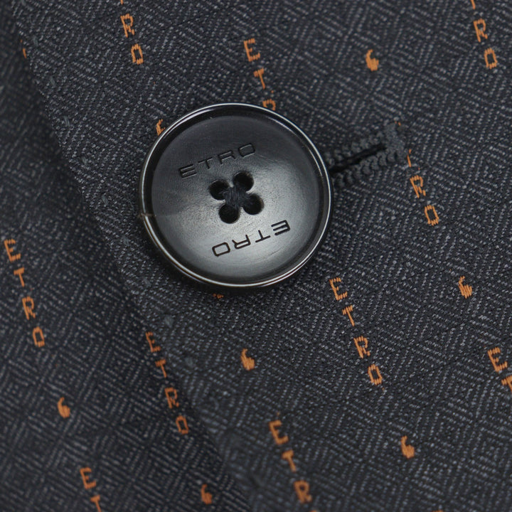 Excellent ETRO two-piece set gray wool mens 48
