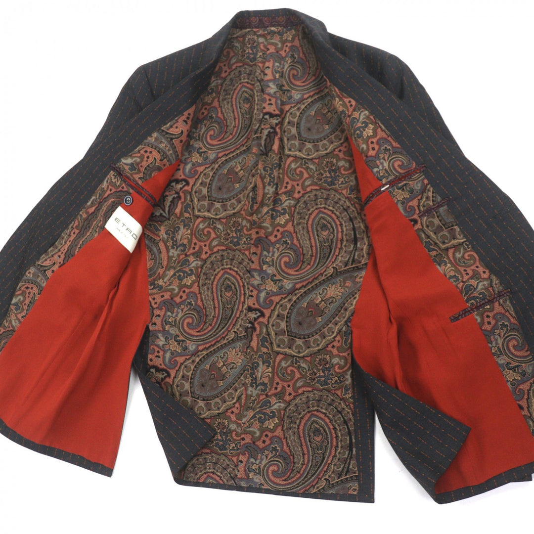 Excellent ETRO two-piece set gray wool mens 48