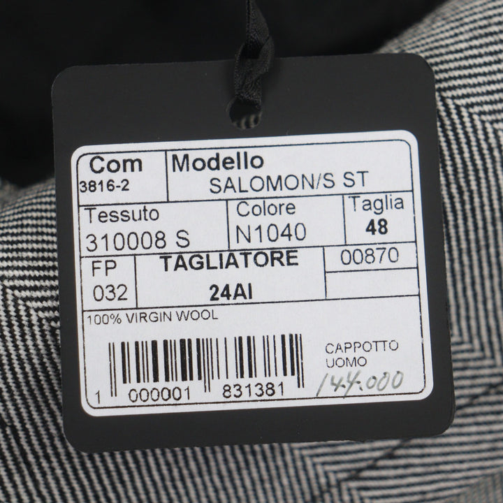 Pristine TAGLIATORE coat SALOMON gray Virgin wool mens 48