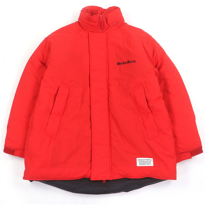 Pristine WACKO MARIA Down jacket MONSTER PARKA Primaloft logo embroidery Red