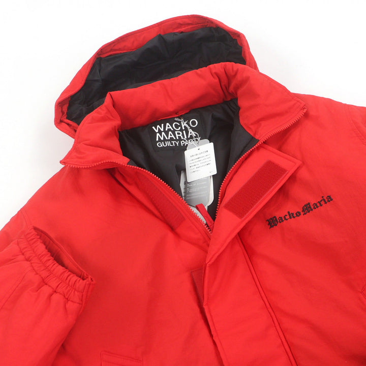 Pristine WACKO MARIA Down jacket MONSTER PARKA Primaloft logo embroidery Red