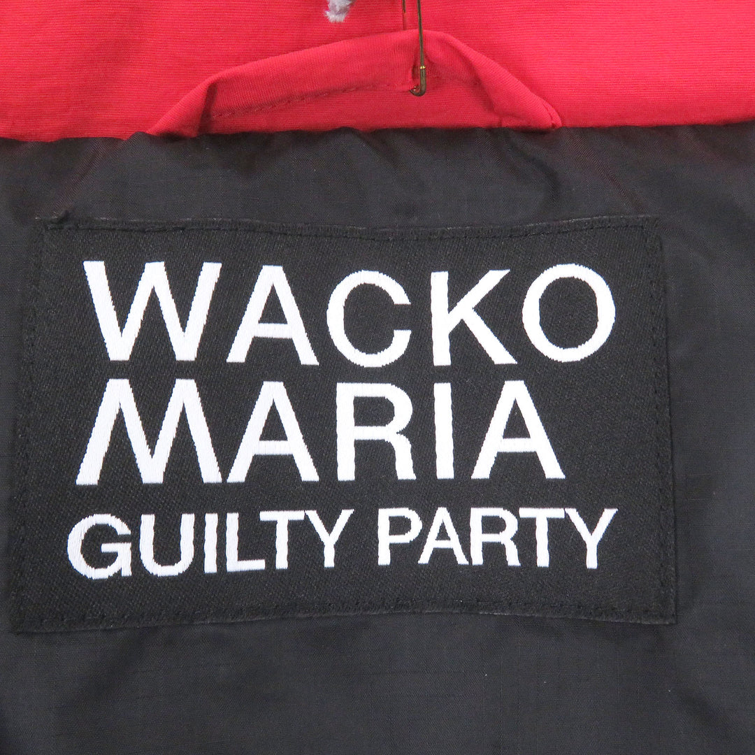 Pristine WACKO MARIA Down jacket MONSTER PARKA Primaloft logo embroidery Red
