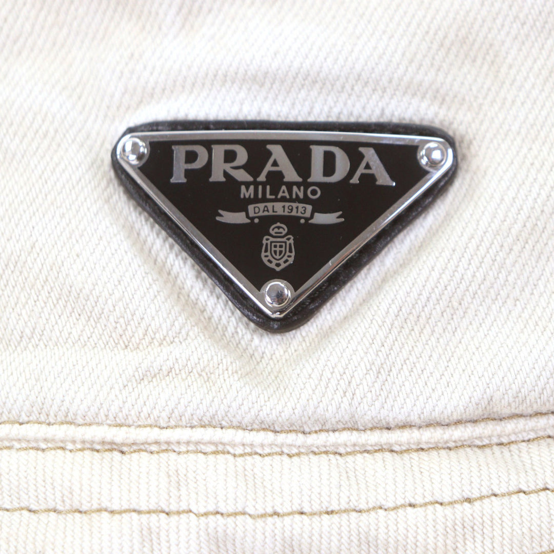 Excellent PRADA hat beige cotton mens L 2HC137