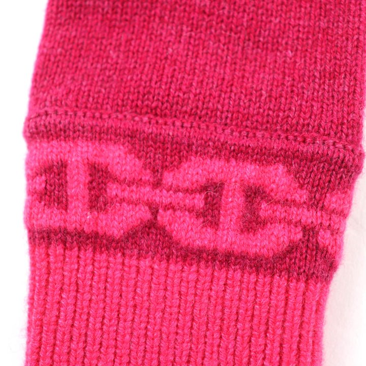 Excellent HERMES gloves Heaven Chaine d'Ancre motif knit gloves pink cashmere S