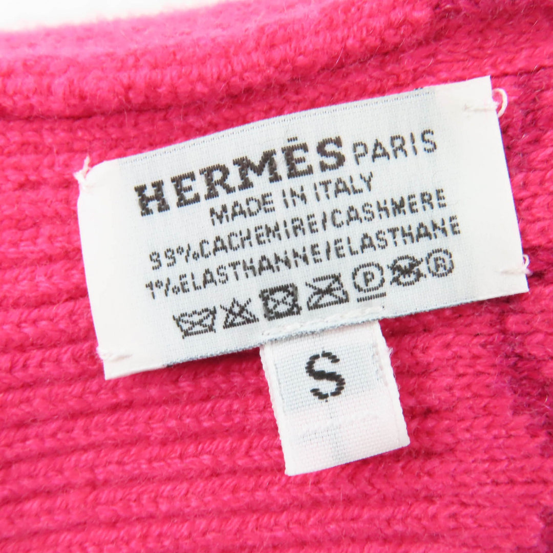 Excellent HERMES gloves Heaven Chaine d'Ancre motif knit gloves pink cashmere S