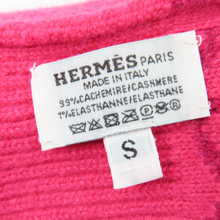 Excellent HERMES gloves Heaven Chaine d'Ancre motif knit gloves pink cashmere S