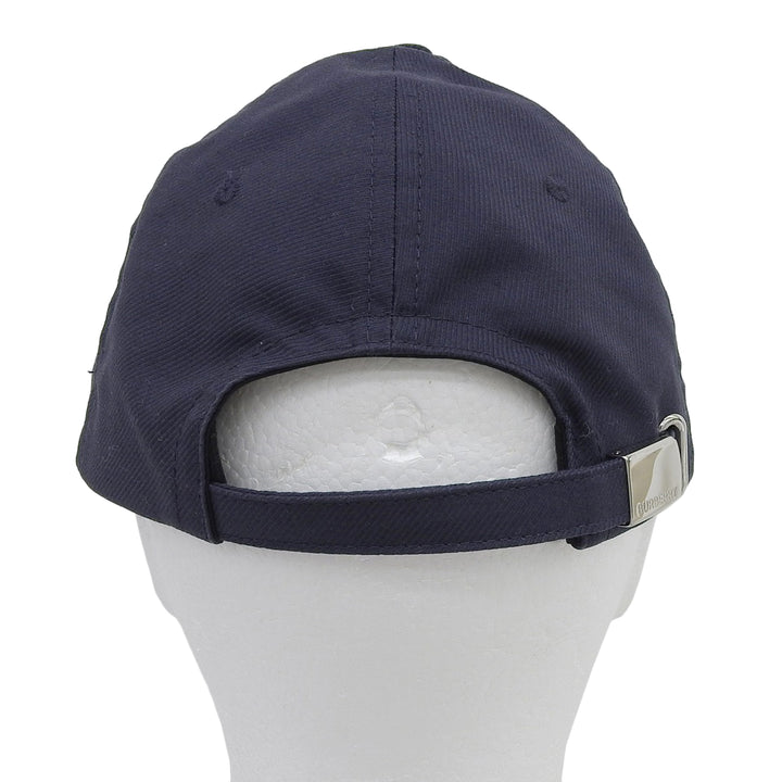 Pristine BURBERRY cap Leather accents, logo embroidery, baseball Indigo cotton